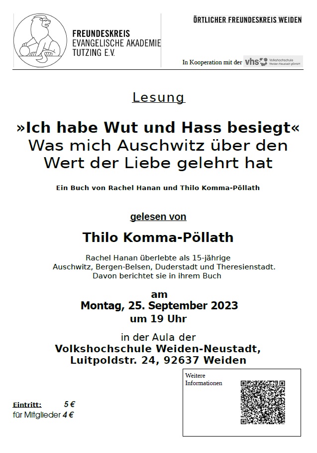 Einladung zur Lesung am Montag, den 25. September 2023