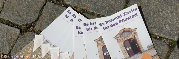 Flyer: Es braucht Zaster für das Pflaster