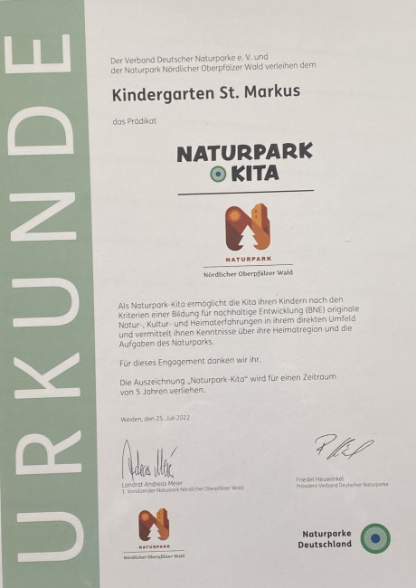 Zertifikat Naturpark